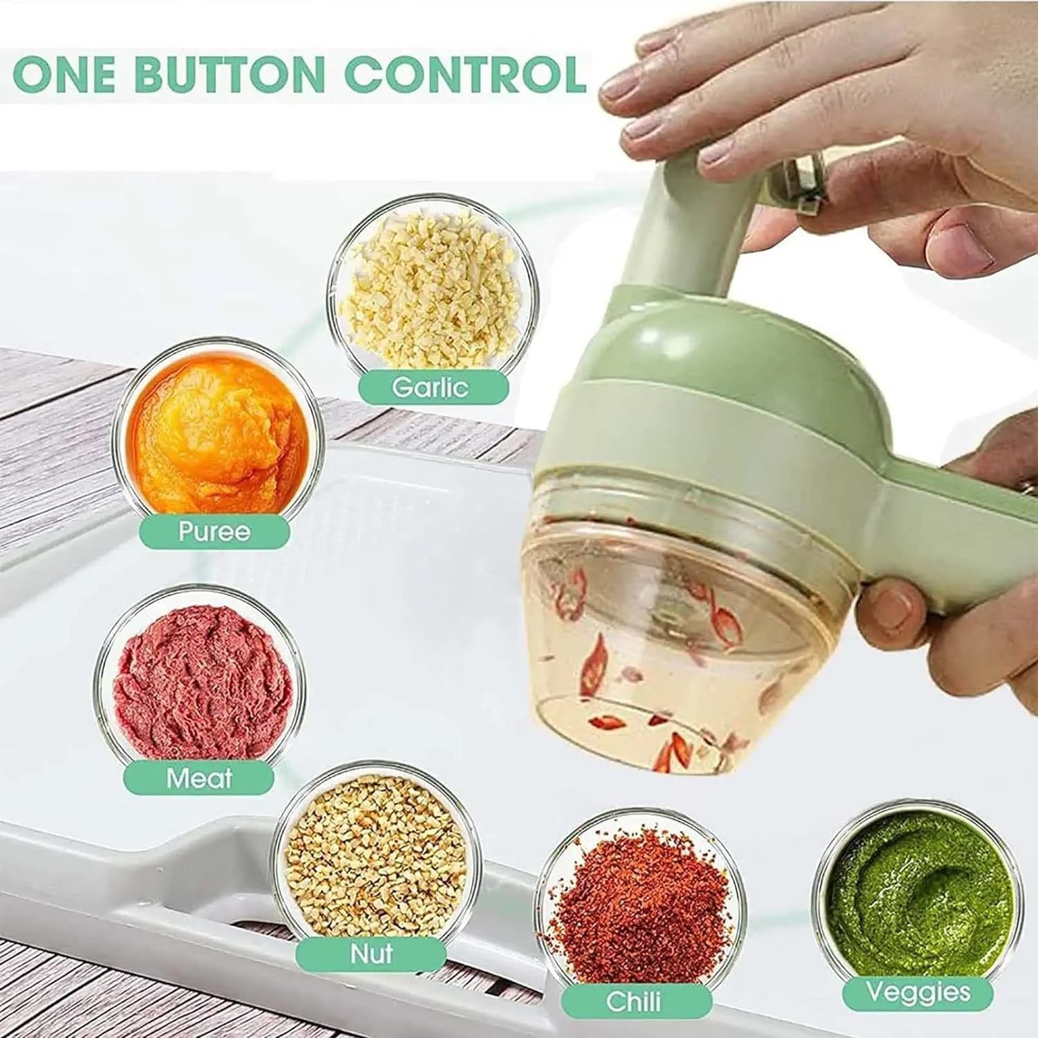 Electric Vegetable Cutter Set, Portable Mini Wireless Food Processor With Brush, Wireless Food Processor, Garlic Chopper for Garlic Pepper Chili Onion Celery Ginger Meat