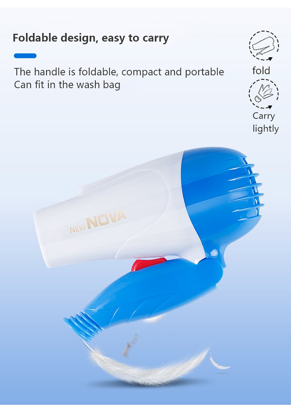 Hair Dryer Salon Dryer 2 Gear 220V Strong Wind Hot for Hair Dryer Professional Hairdressing Comb MIni Portable Power Hair Styler