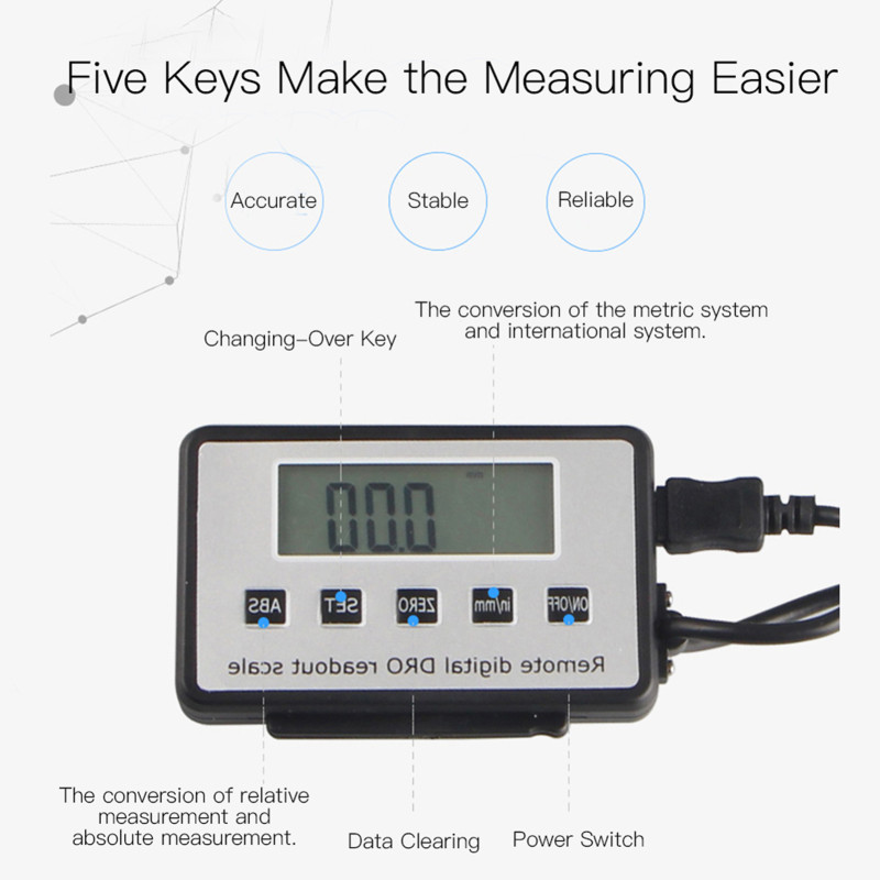 KOGEEK Multifunctional Digital Linear Scale with Remote Display Digital Readout Linear Scale External Display Linear Ruler