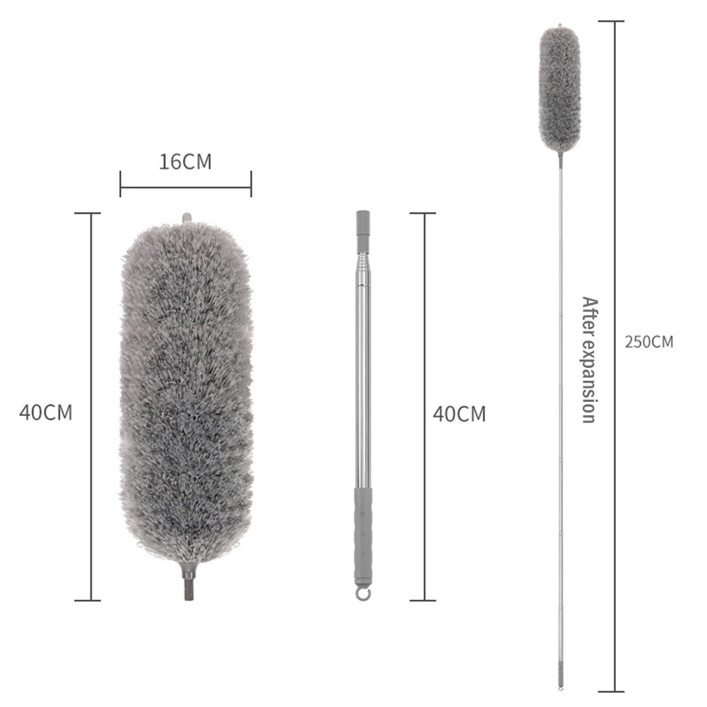 Bendable Feather Duster 2.5M Extendable Duster Cleaner Brush Telescopic Ceiling Lamp Dust Removal Dusters Home Cleaning Tools