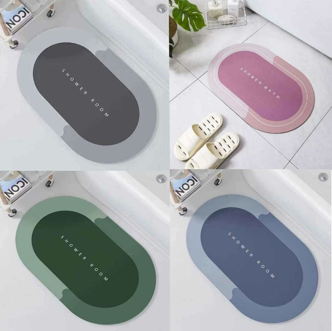 Super Absorbent Floor Mat Absorbent Bath Mat Super Cozy Soft Strong Non-Slip PVC Bathroom Rug Quick Dry Bathroom Carpet