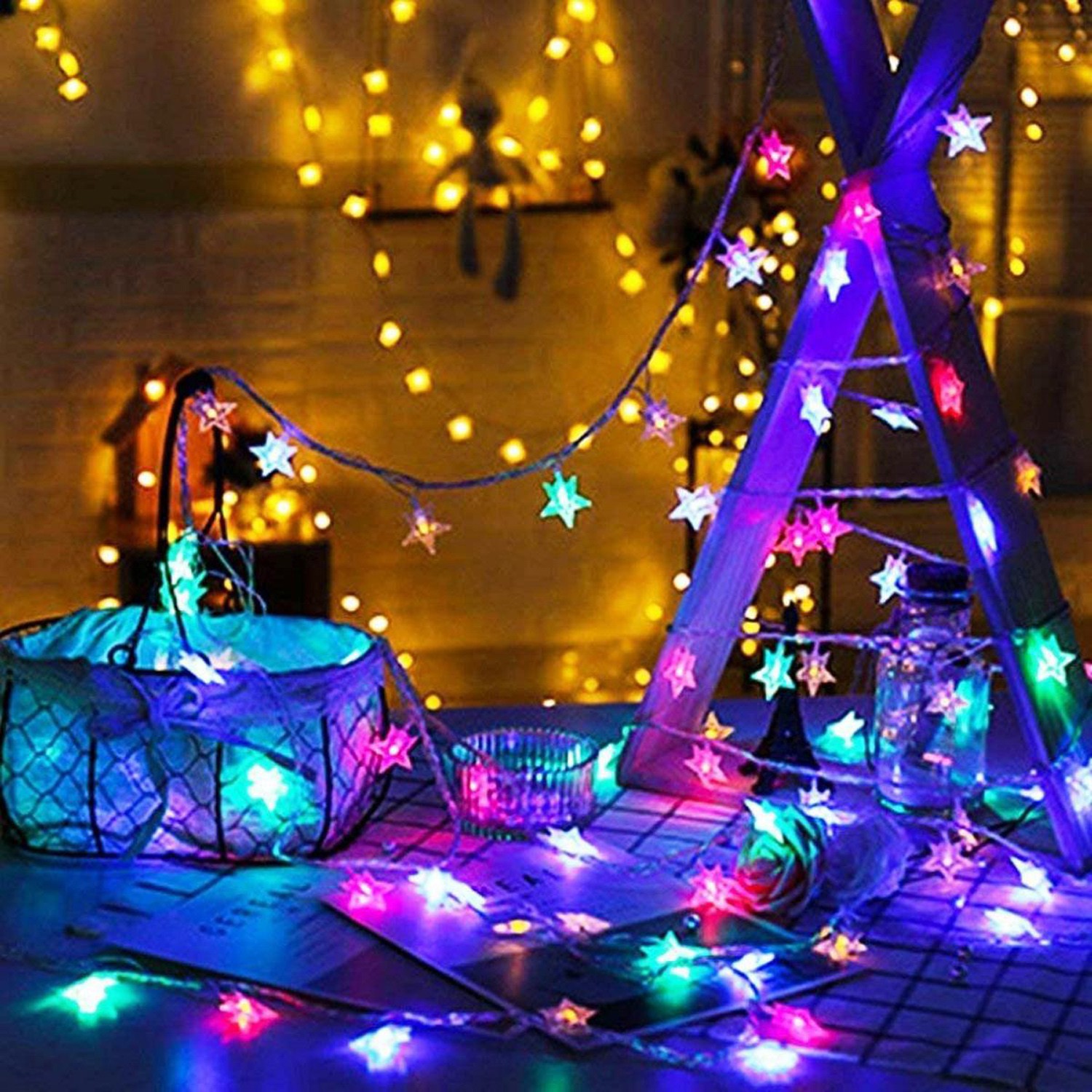 Christmas Wedding Party Home Decoration Star Shaped Led Lights - String Curtain Window Bedroom Xmas Fairy Lamp Home Light Decoration - fairy lights for room decoration