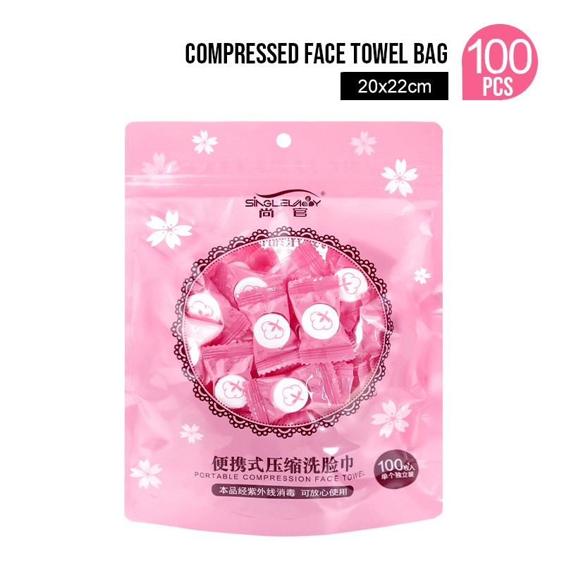 Disposable Facial Tissues Compressed Face Towels Outdoor Camping Travel Washcloth Magic Tablet Wet Facial Tissue 100pcs