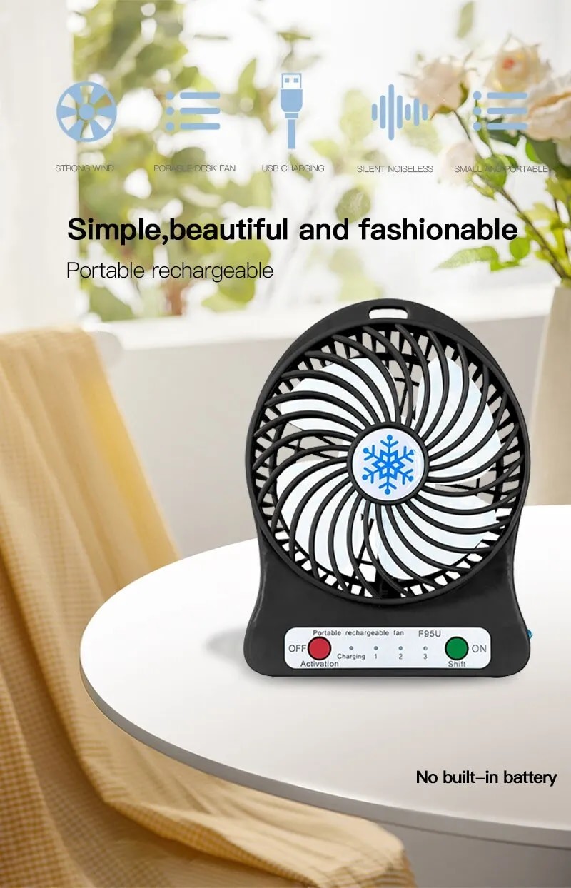 Mini Small Fan Usb Charging Desktop Student Dormitory Office Portable Plantain Small Fan
