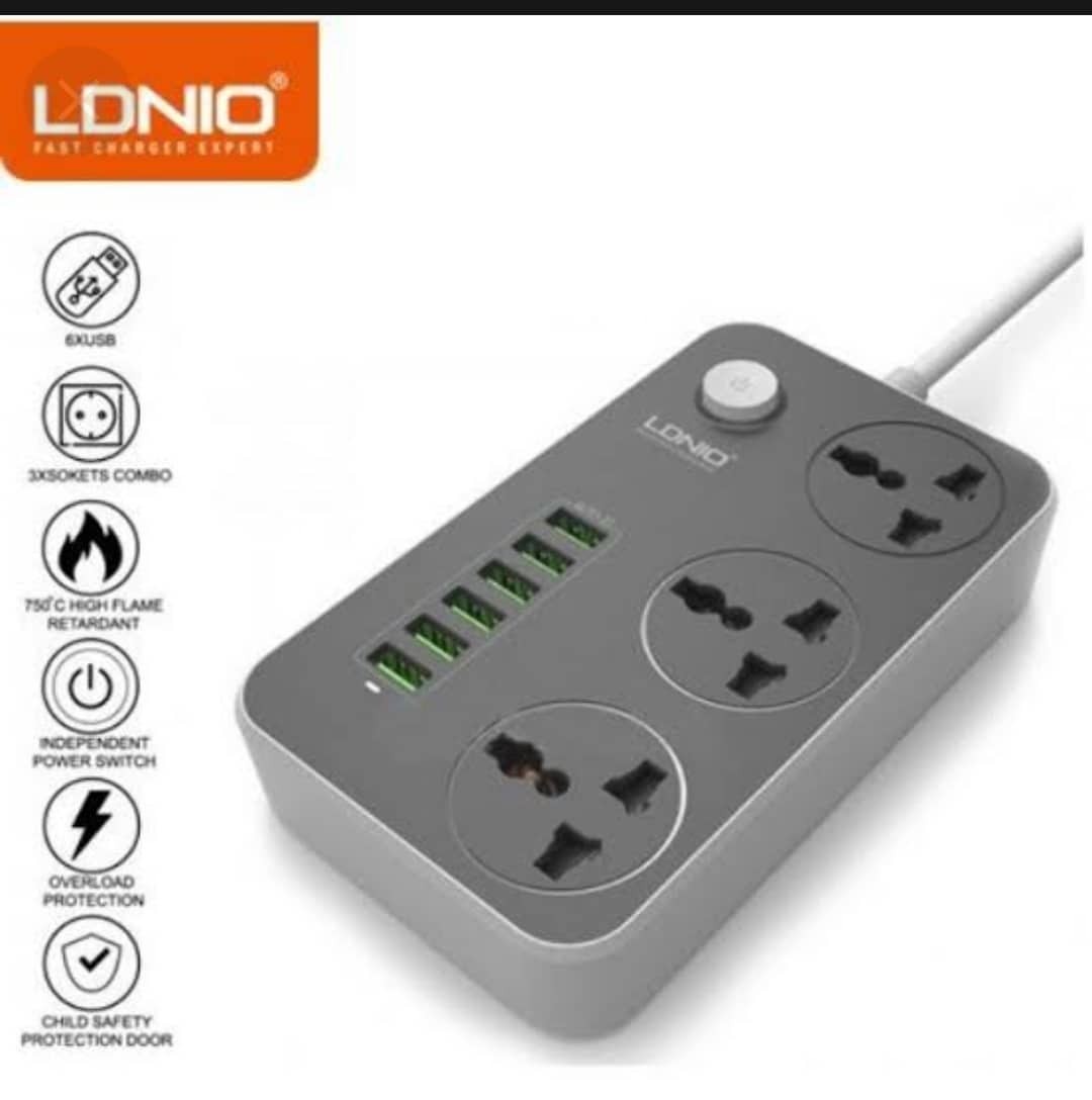 LDNIO Power Strip 6 USB 3 Universal Socket Multiplug Leads & Adapters